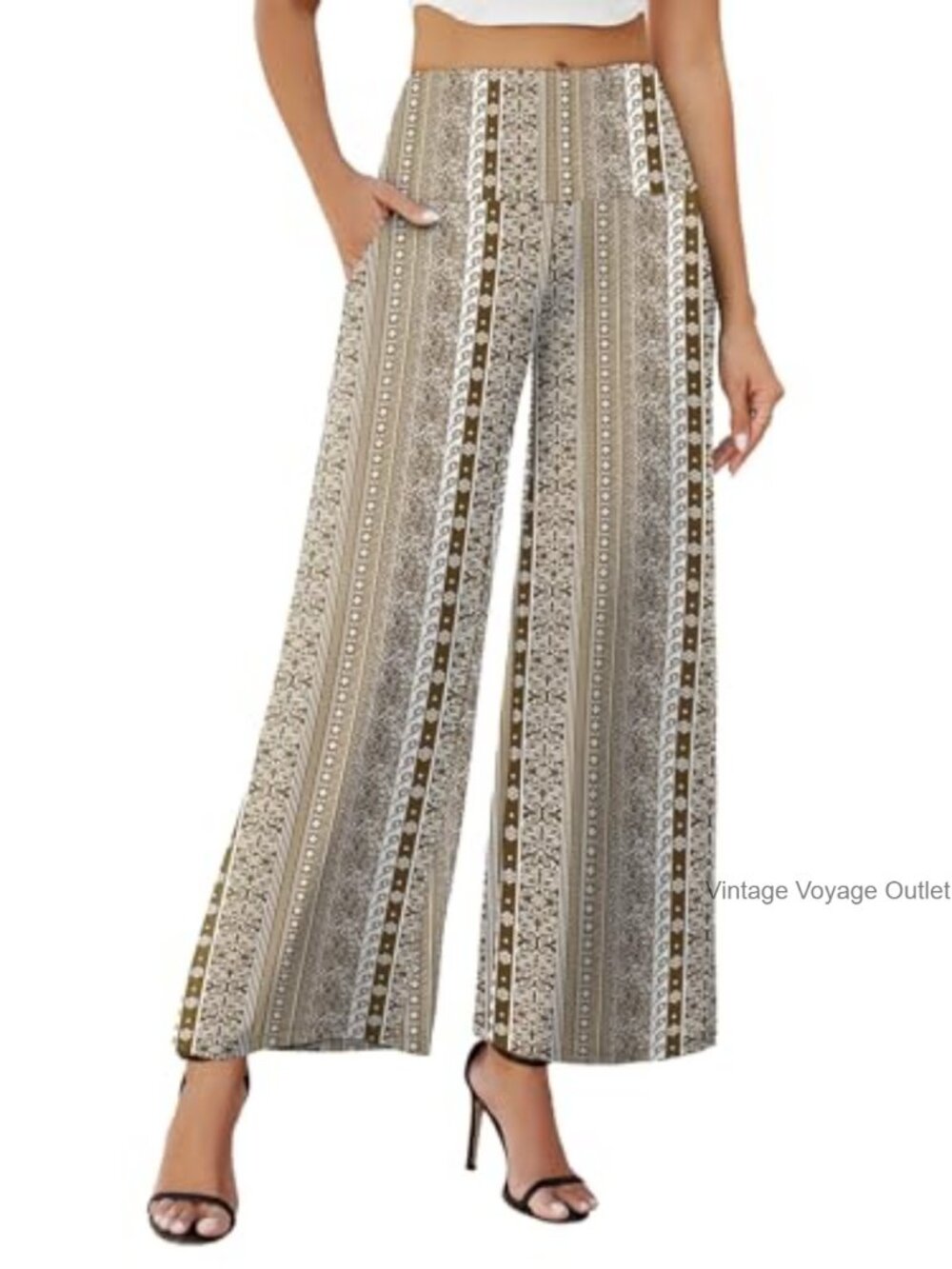 Women's Stretchy Wide Leg Palazzo Lounge Pants with Pockets